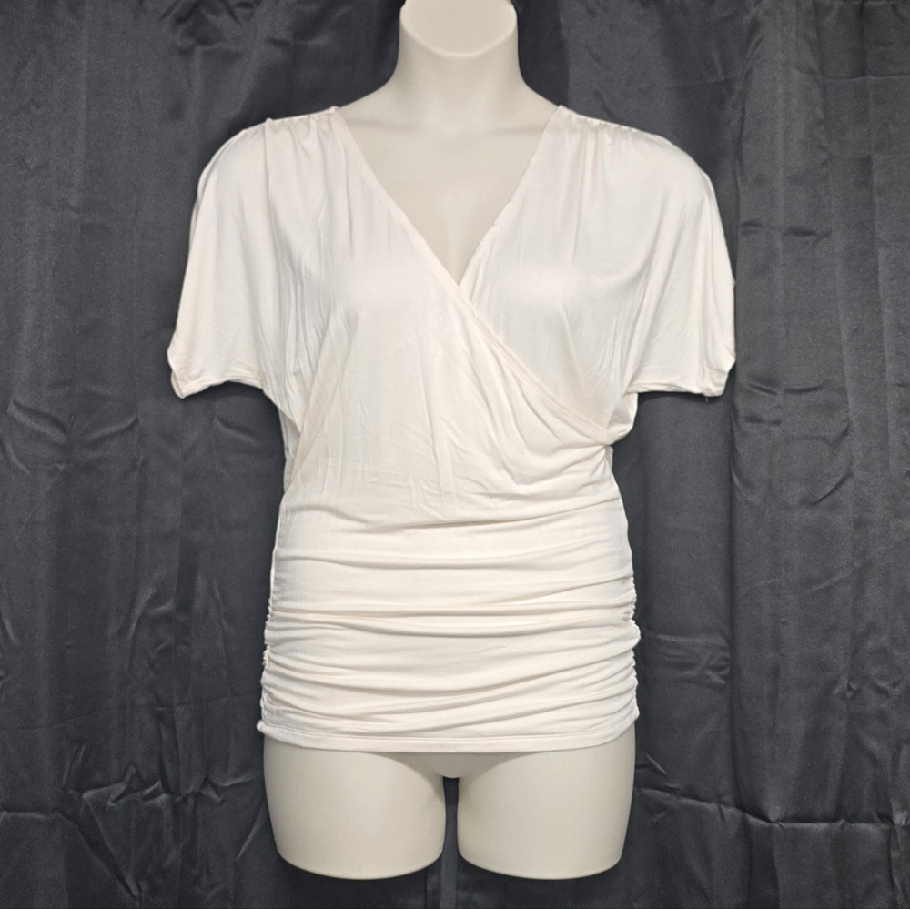 Elegant White Ruched Top